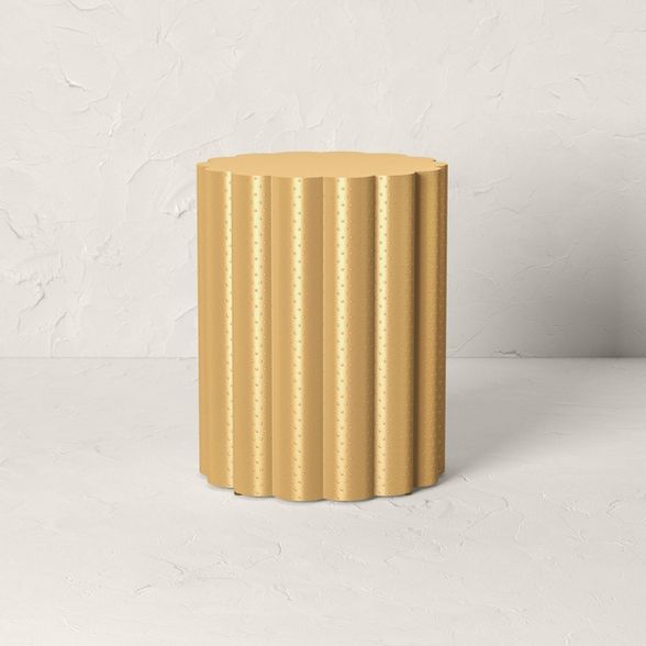Metal Scalloped Accent Table Brass Finish - Opalhouse&#8482; designed with Jungalow&#8482; | Target