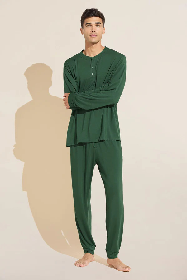 Henry TENCEL™ Modal Long PJ Set - Forest Green | Eberjey