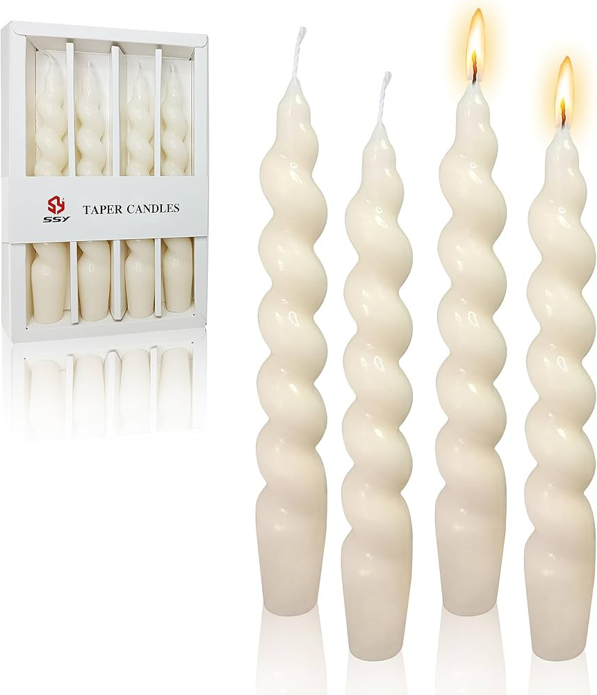 7.5 Inches Spiral Taper Candles Colorful Twisted Candle Dripless Long Candles, Handmade Candlesti... | Amazon (US)