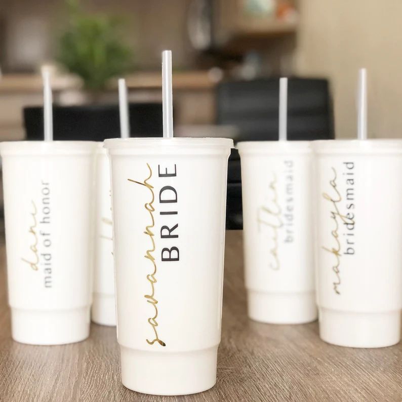 Personalized Bachelorette Cups Plastic Party Cups With Lid and Straw Custom Made Reusable Cups Ae... | Etsy (US)