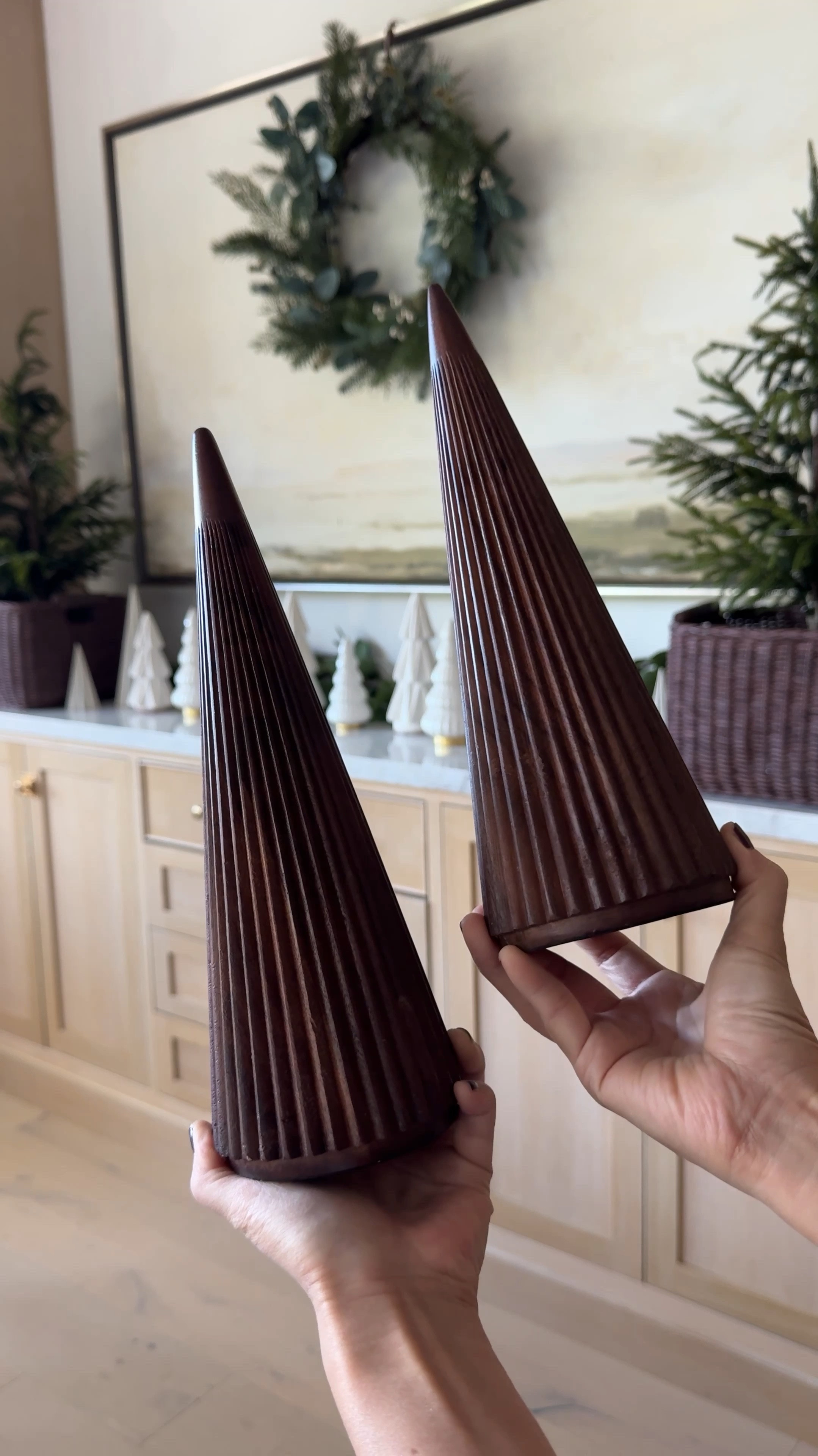 Love the warmth and texture these wood trees add to our entryway 

Wood console table cabinet garland arched cabinet reindeer juniper berries grey vase Wayfair target wreath garland brass bells velvet ribbon Amazon target Wayfair wreath ceramic white trees, pine trees, woven baskets

#LTKHome #LTKSaleAlert #LTKFindsUnder100