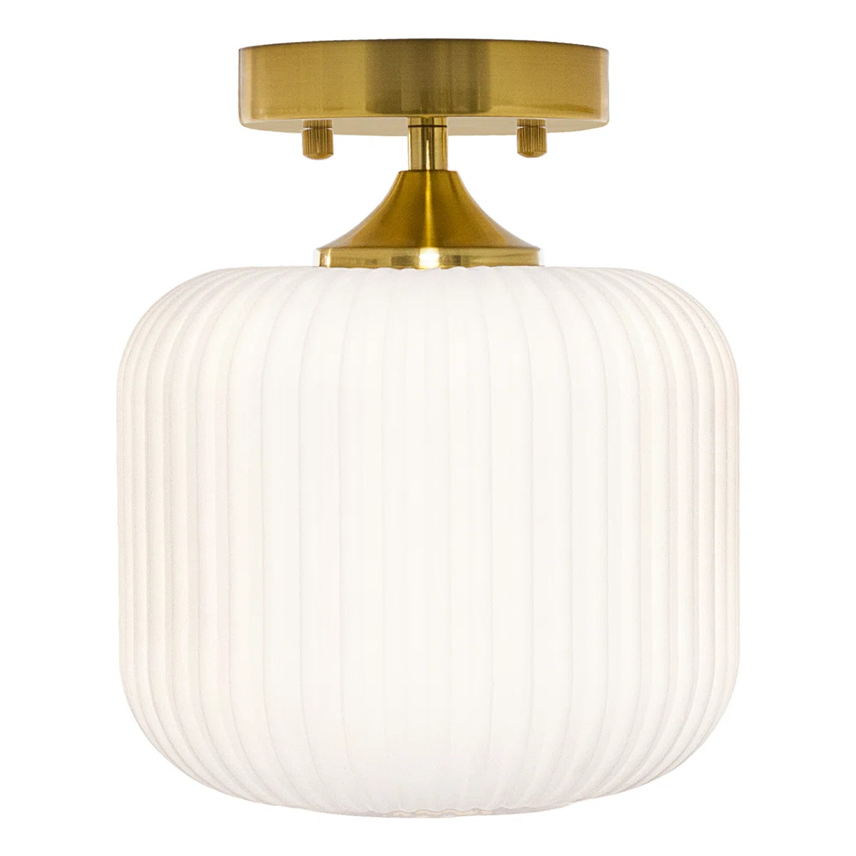 Veun 10" H Textured Glass Semi Flush Mount | Wayfair North America