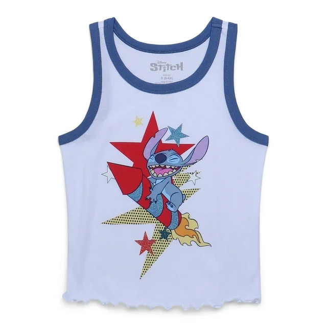 Disney Stitch Girls Americana Graphic Tank Top, Sizes 4-16 | Walmart (US)