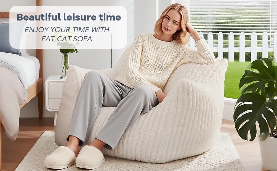 Bean Bag Chair for Adults with Filling, Memory Foam Lazy Beanbag Sofa with Removable Washable Fla... | Walmart (US)