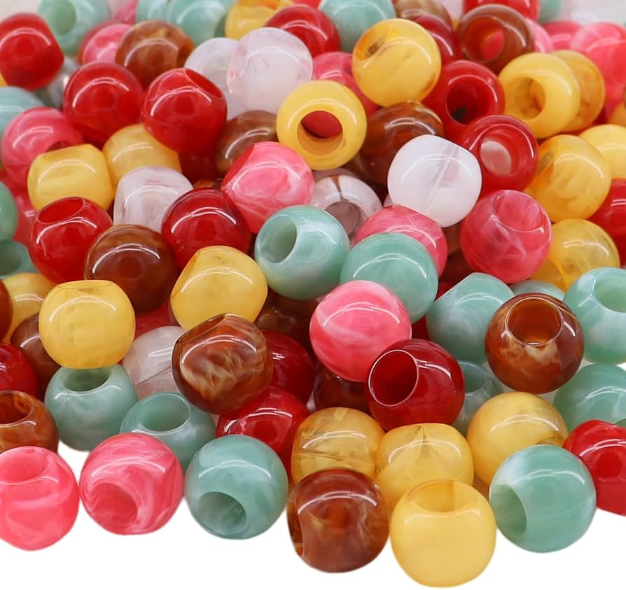 100pcs 14mm Acrylic Mix Color Pop Spring Beads Large Holle for Craft DIY Project Hair Beads(Hole:... | Amazon (US)