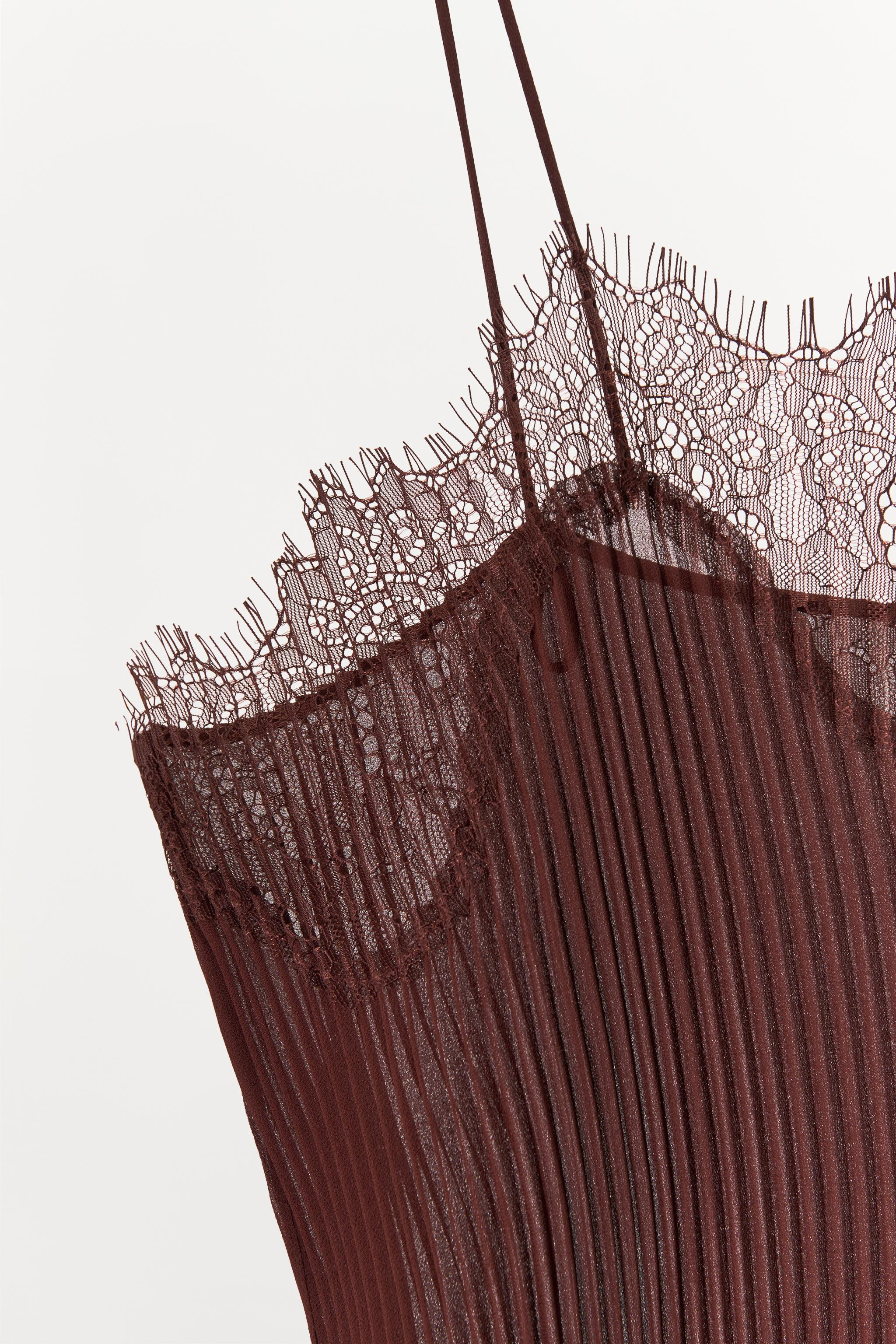LACE DETAIL PLEATED DRESS | Zara UK
