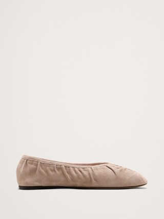 Ruched Suede Ballet Flat | Banana Republic (CA)