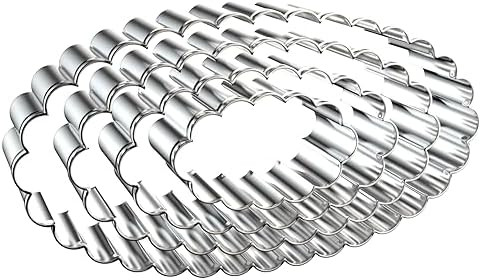 Scalloped Edge Oval Cookie Cutter Set Large - 5 Inch, 4 Inch, 3 Inch, 2 Inch - Fluted Wavy Oval C... | Amazon (US)