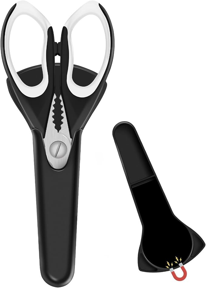 1 Pack Sharp Kitchen Scissor Set with Magnetic Holder, Heavy Duty Kitchen Shears Meat Scissors, M... | Amazon (US)
