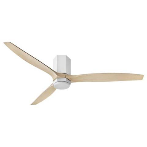 60" Hinkley Facet Matte White LED Smart Outdoor Ceiling Fan | Lamps Plus