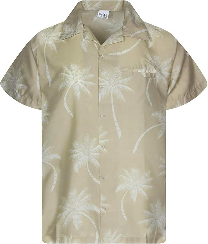 KING KAMEHA Funky Hawaiian Shirt, Shortsleeve, Palmshadow, Beige, XL at Amazon Men’s Clothing s... | Amazon (US)