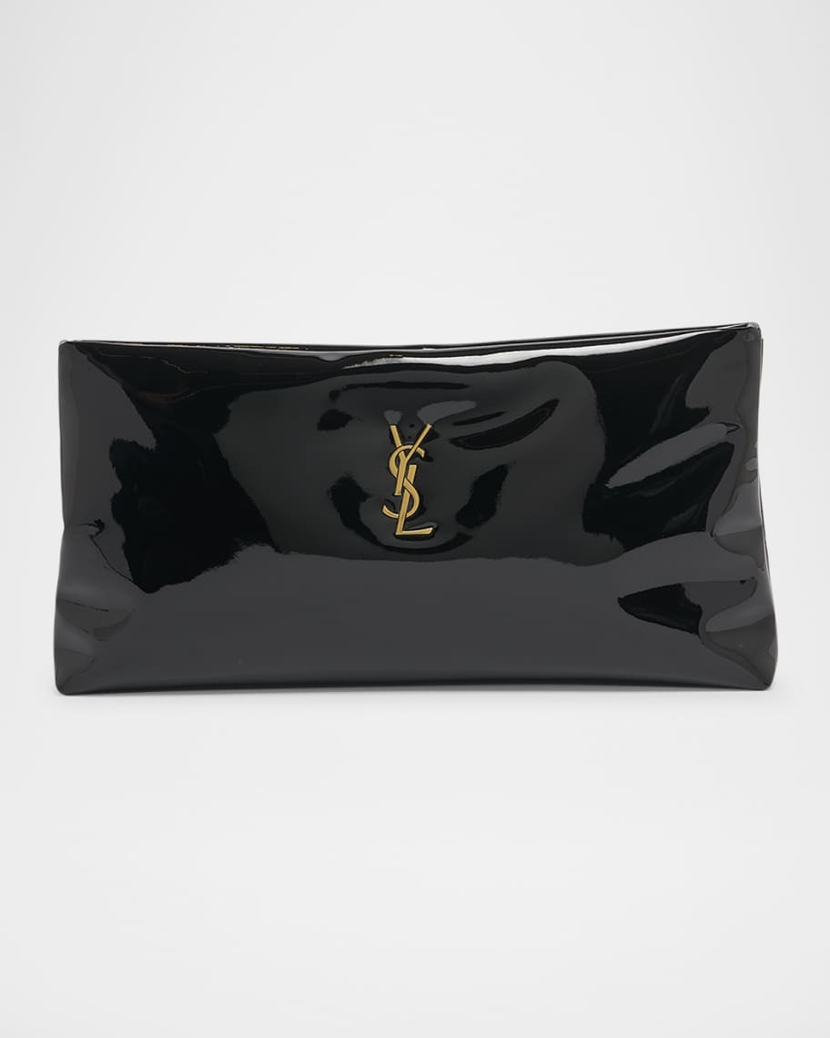 Saint Laurent Calypso YSL Long Clutch Bag in Patent Polyurethane | Neiman Marcus