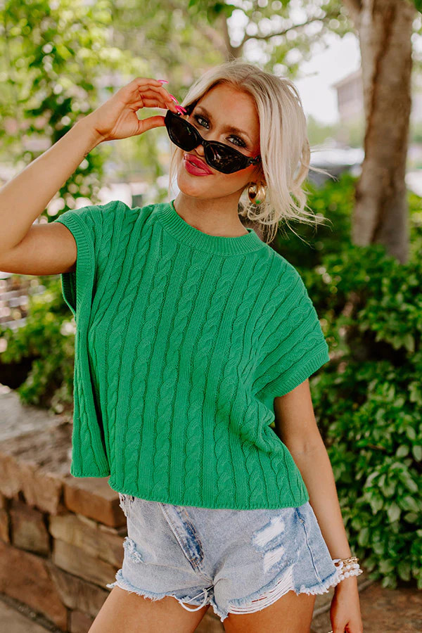 Meet Your Destiny Knit Top In Kelly Green | Impressions Online Boutique