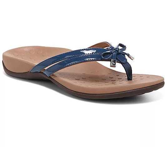 Vionic Bow Thong Sandals - Bella Anniversary - QVC.com | QVC