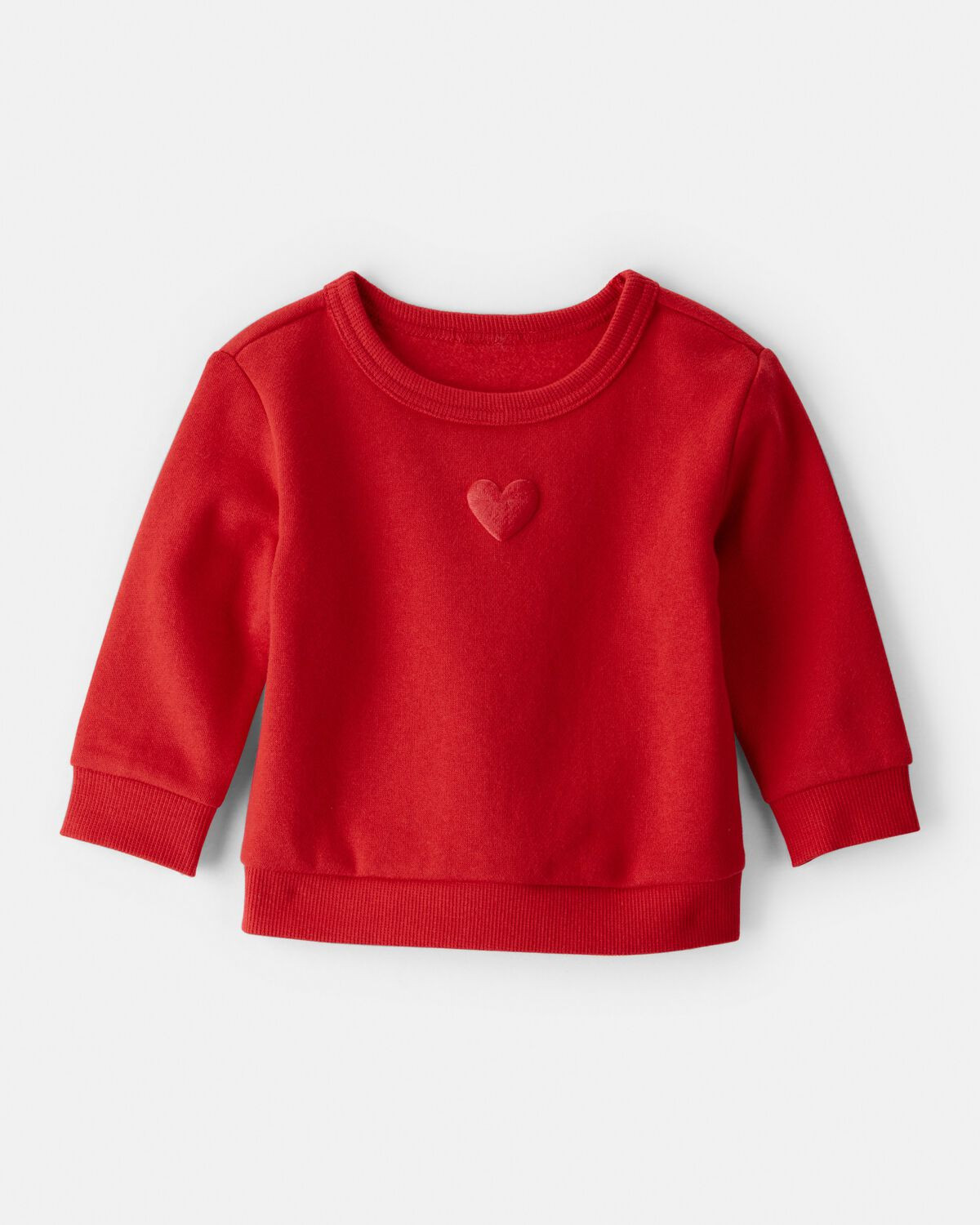 Baby Girl DayDream Fleece Heart Sweatshirt - Red | Carter's Inc