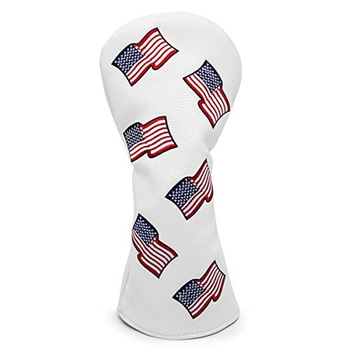 US Flag Patriotism Golf Club Head Covers White for Driver, Fairway Hybrid Woods - 4 Options - Syn... | Amazon (US)