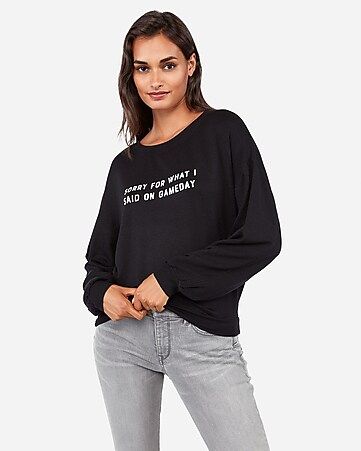 express one eleven sorry for what i said sweatshirt | Express