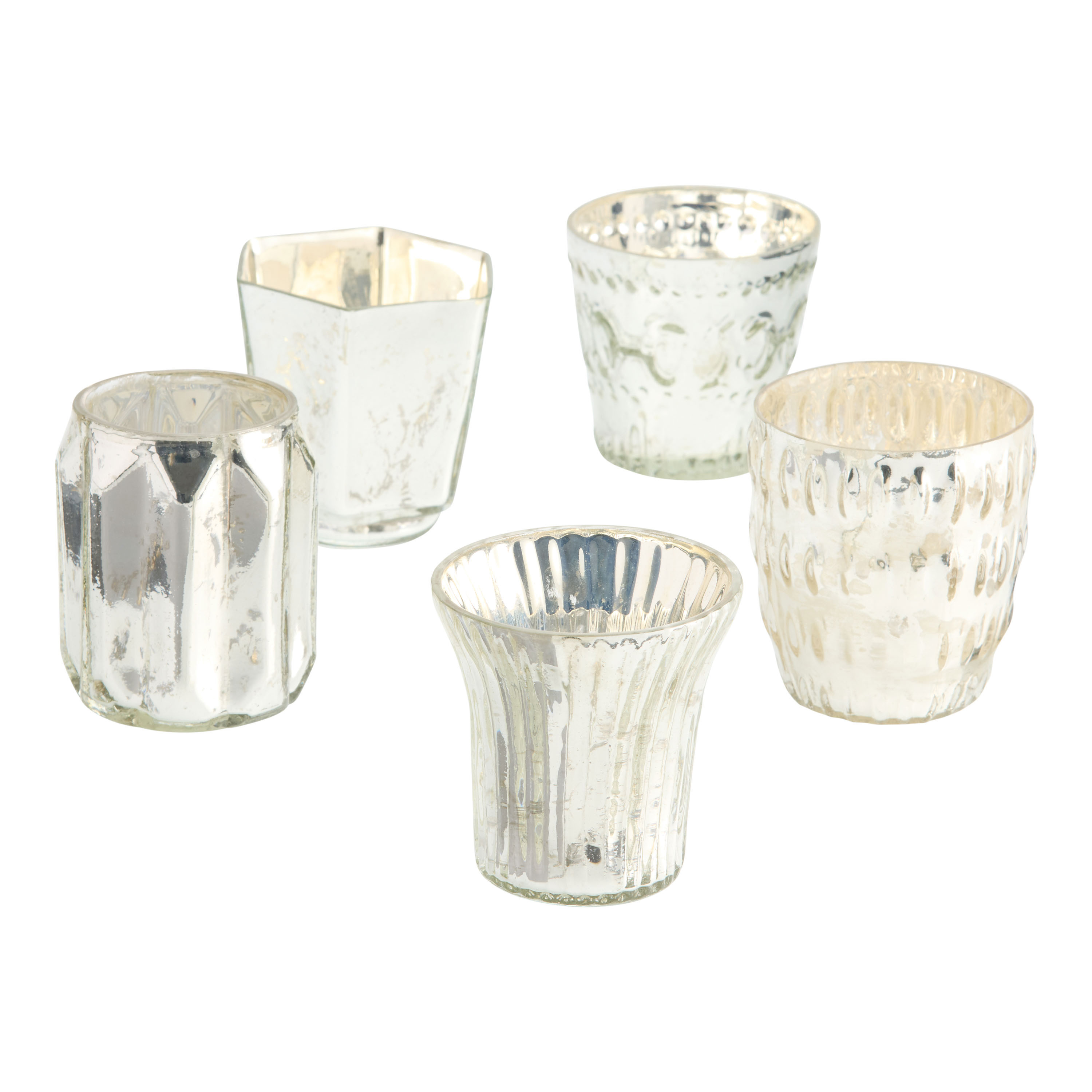 Mercury Glass Tealight Candle Holders Set of 5 | World Market