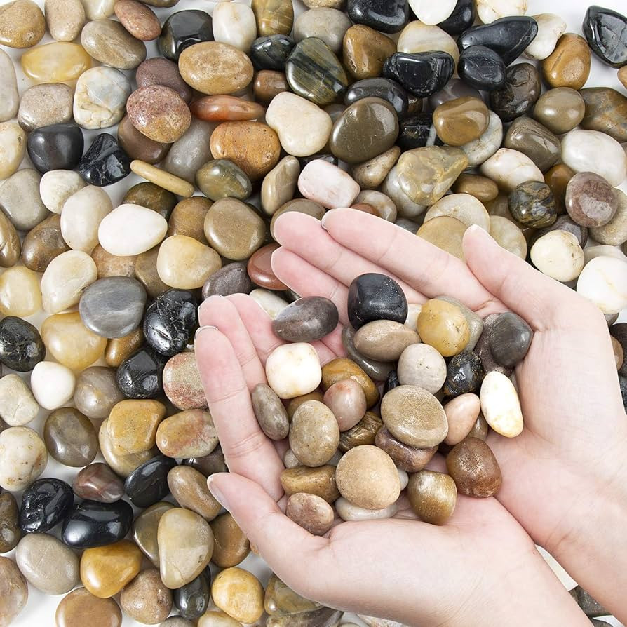 Pebbles Polished Gravel, Natural Polished Mixed Color Stones, Small Decorative River Rock Stones ... | Amazon (US)