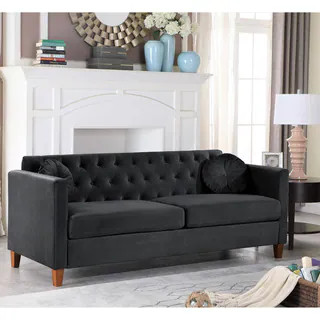 Carson Carrington Paharova Velvet Kitts Classic Sofa - Blue | Bed Bath & Beyond