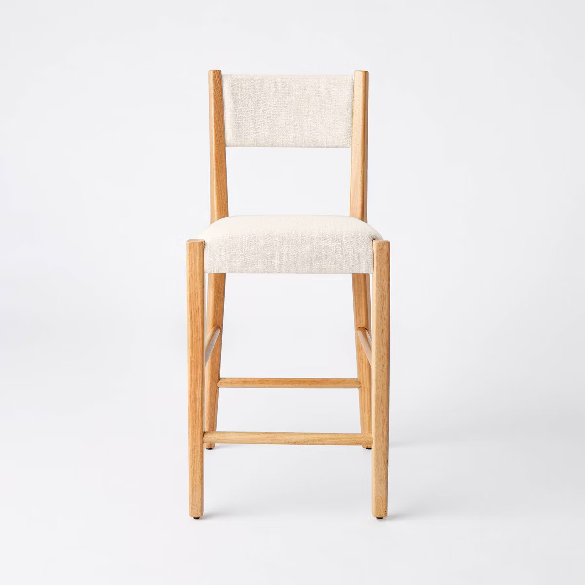 2pk Yalecrest Upholstered Seat and Back with Wood Frame Counter Height Barstools Cream/Natural - ... | Target