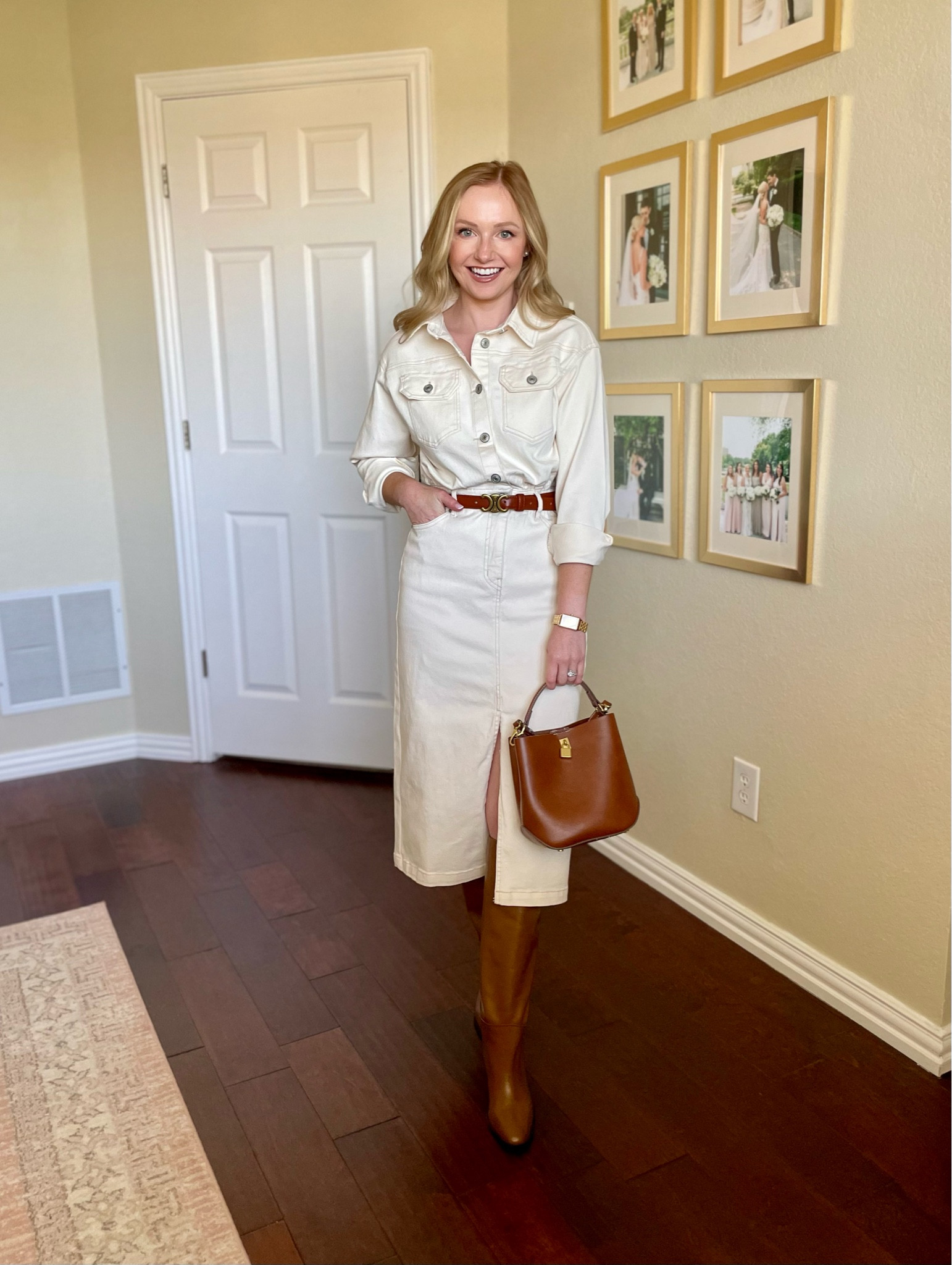 Wearing an XS in the dress | denim dress, fall dress, midi dress, fall boots, leather boots, brown boots 

#LTKSeasonal #LTKFindsUnder50 #LTKStyleTip