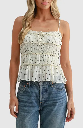 All in Favor Polka Dot Sleeveless Peplum Top | Nordstrom | Nordstrom
