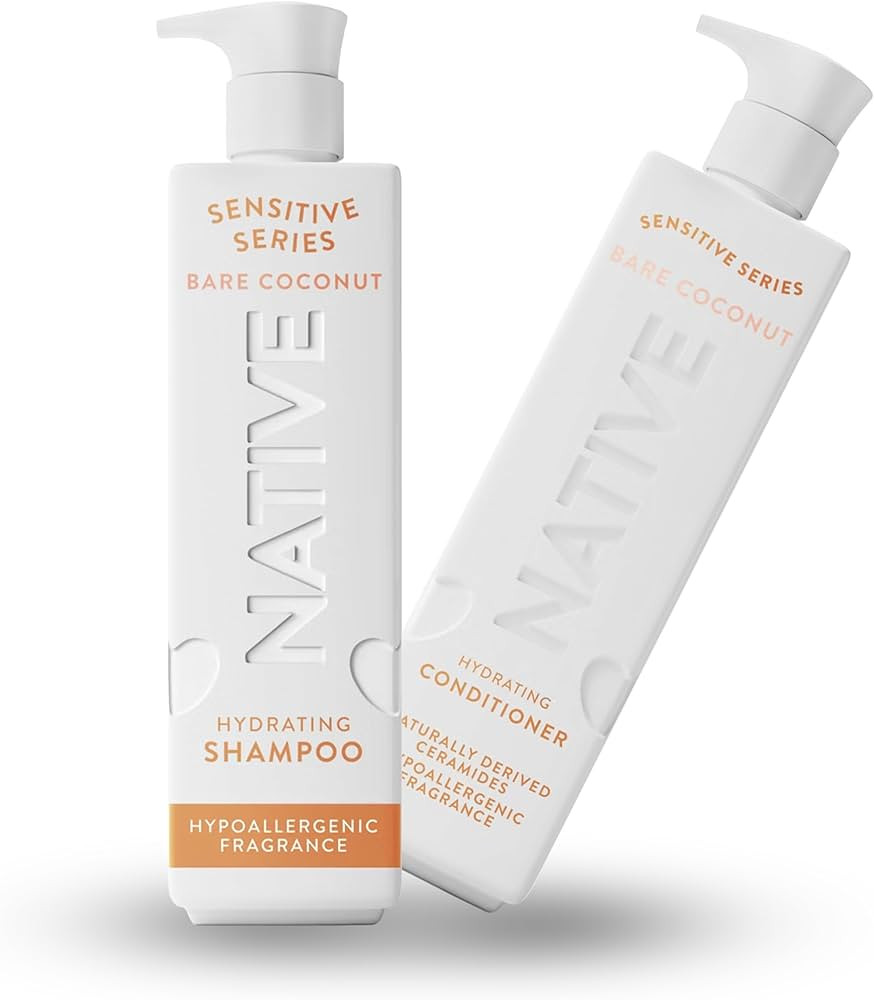 Native Shampoo Conditioner for Dry Hair, Sensitive Series, Bare Coconut - 18oz - Pack Of 02 | Amazon (US)