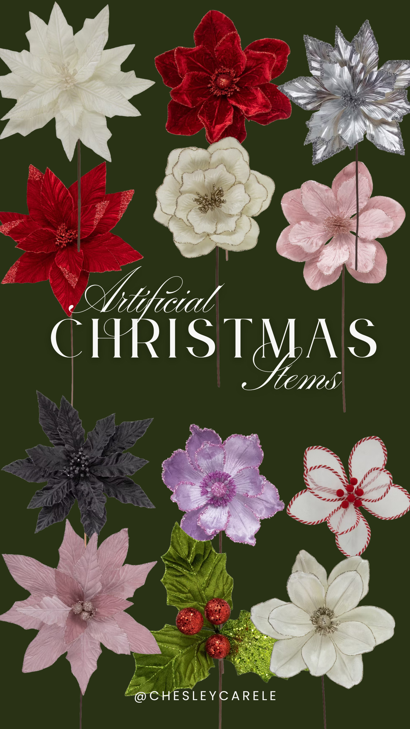 Christmas Artificial Stems Flowers 🌷💮🌼💐🌻🌺🌸 

 #LTKHoliday #LTKSeasonal #LTKHome