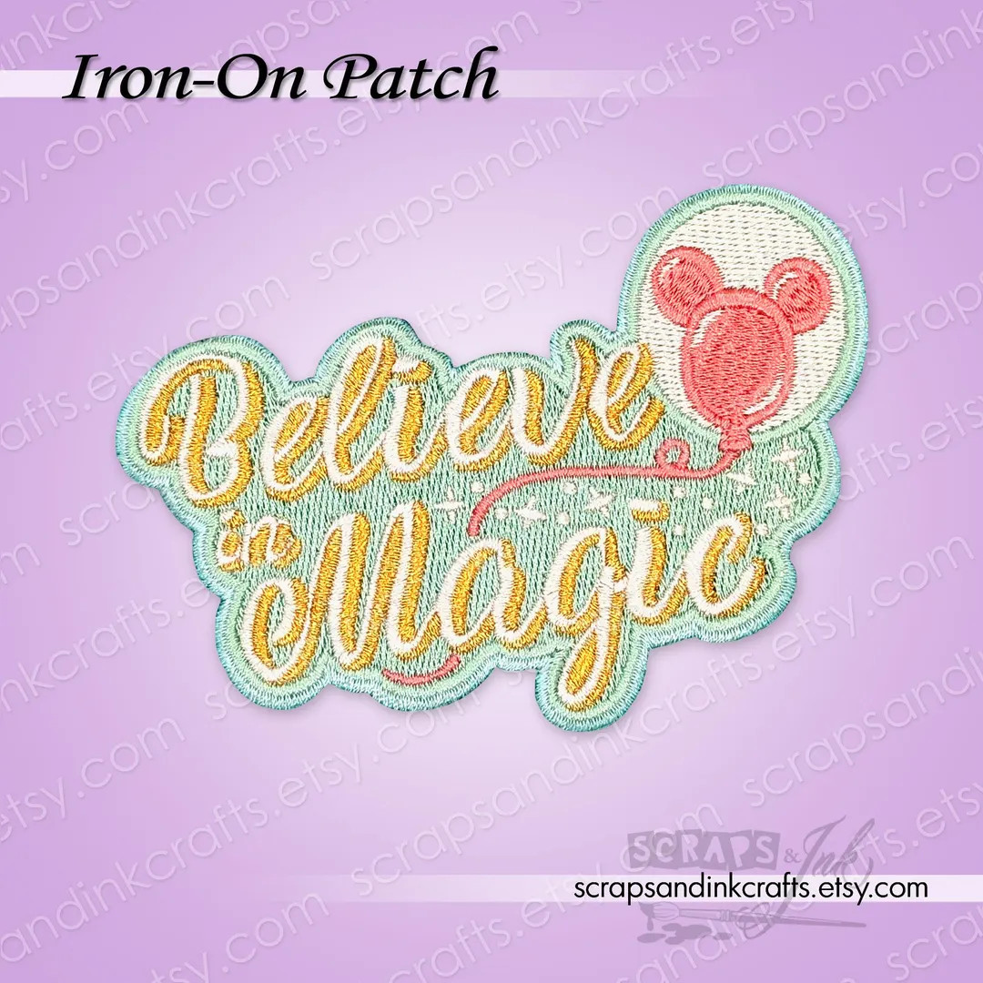 BELIEVE IN MAGIC Embroidered Iron-on Patch for Crafts, Hats, Clothing, Bags, Home Décor- 70238 -... | Etsy (US)