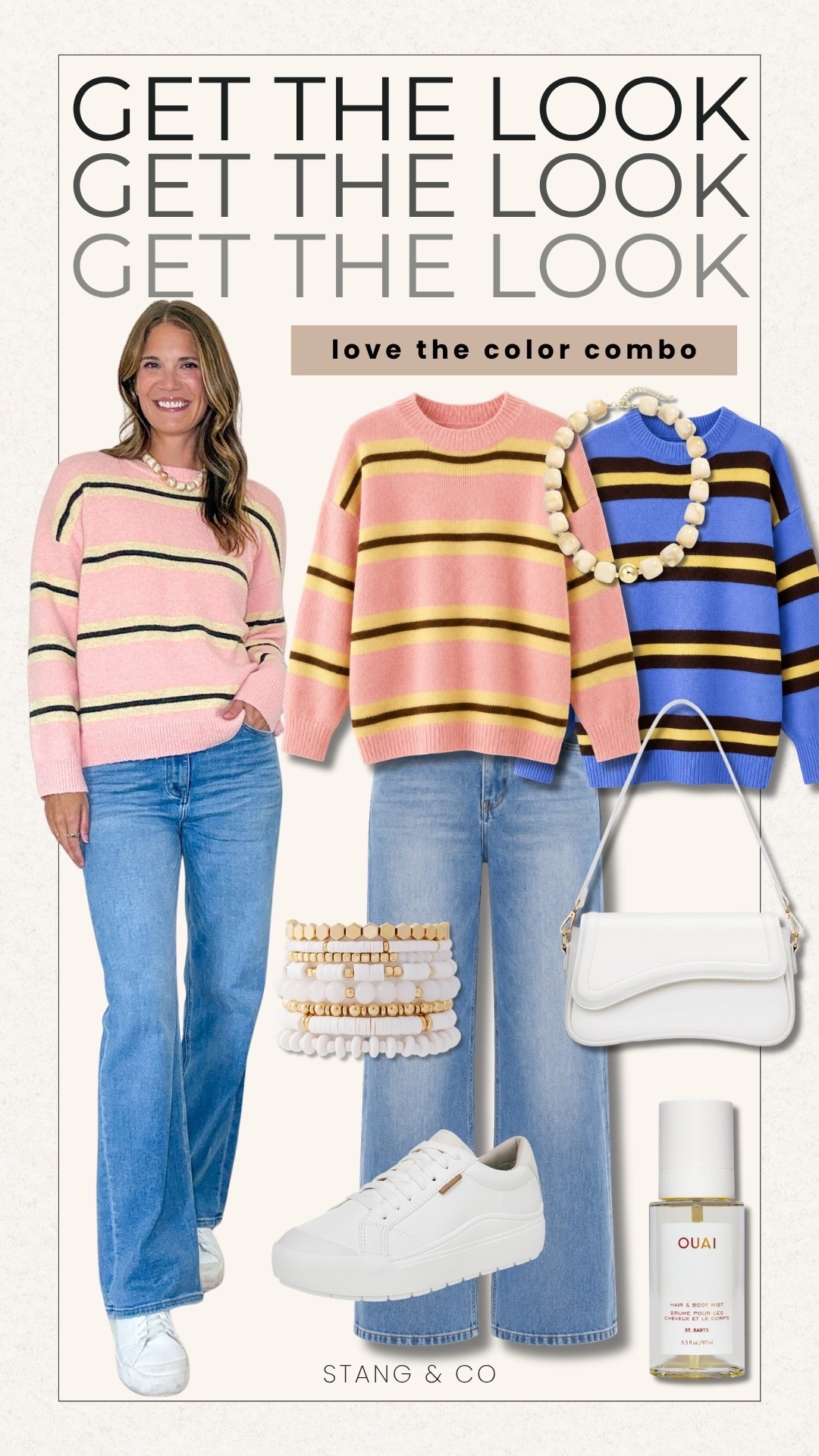 This color combo is too good! The pink striped sweater with wide leg jeans and white sneakers is such a fun way to start dressing for fall while it’s still warm out.

Striped sweater, Pink sweater, Wide leg jeans, Fall outfit idea, Transitional outfit, Tall girl fashion, Casual fall style, White sneakers, Fall accessories, Sweater and jeans, Early fall fashion, StangandCo

#LTKTall #LTKootd #LTKSeasonal