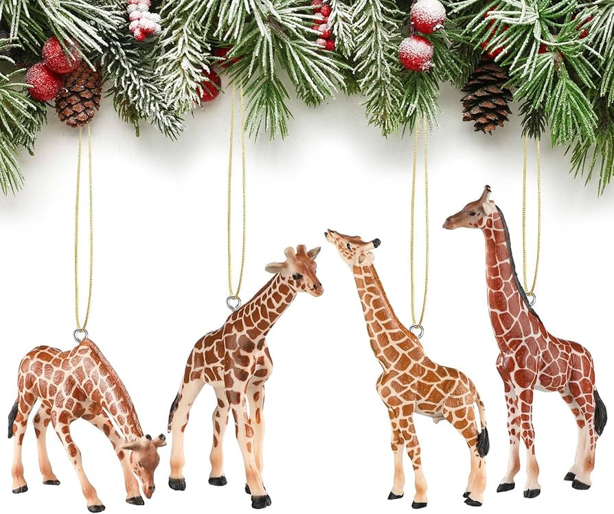 Amazon.com: 4 Pcs Giraffe Christmas Ornament Set Assorted Unicorn Ornament Kids Ornaments for Chr... | Amazon (US)