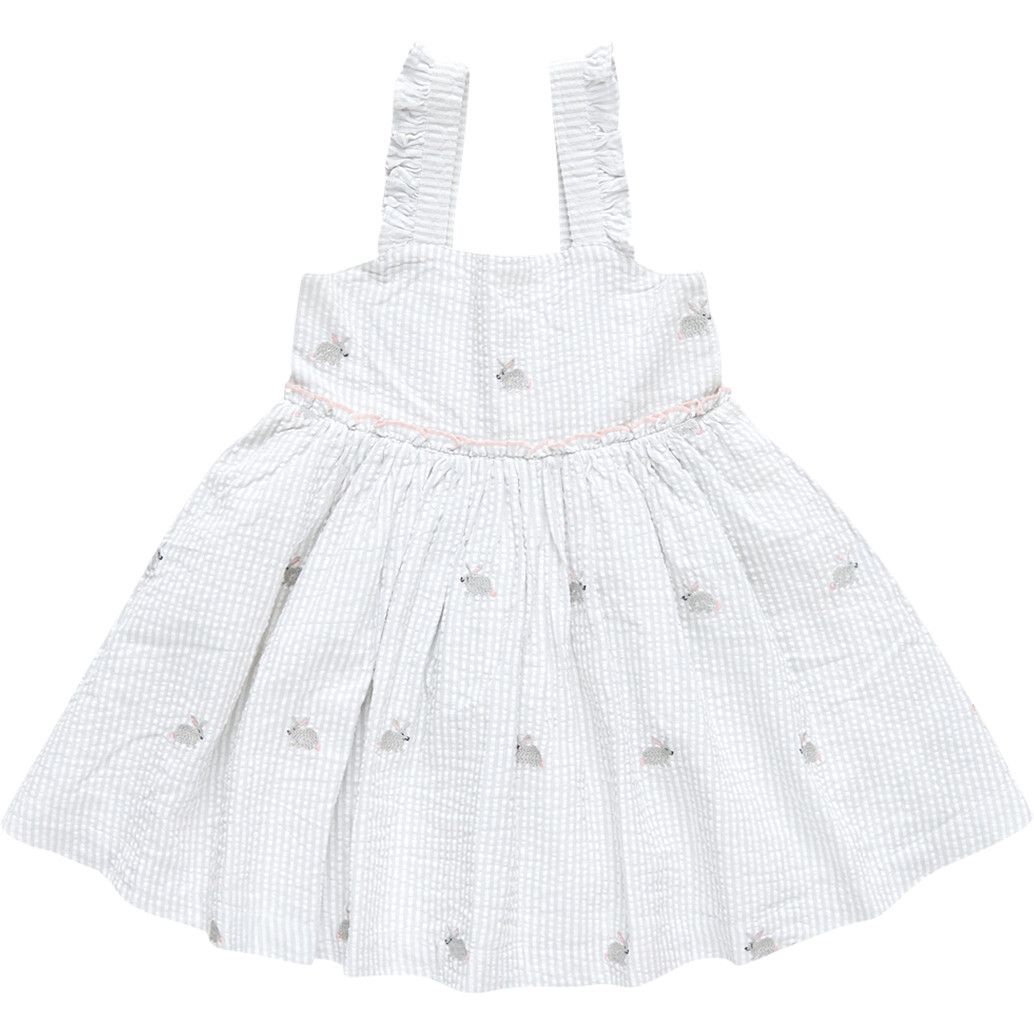 Girls Sierra Dress, Bunny Embroidery | Maisonette