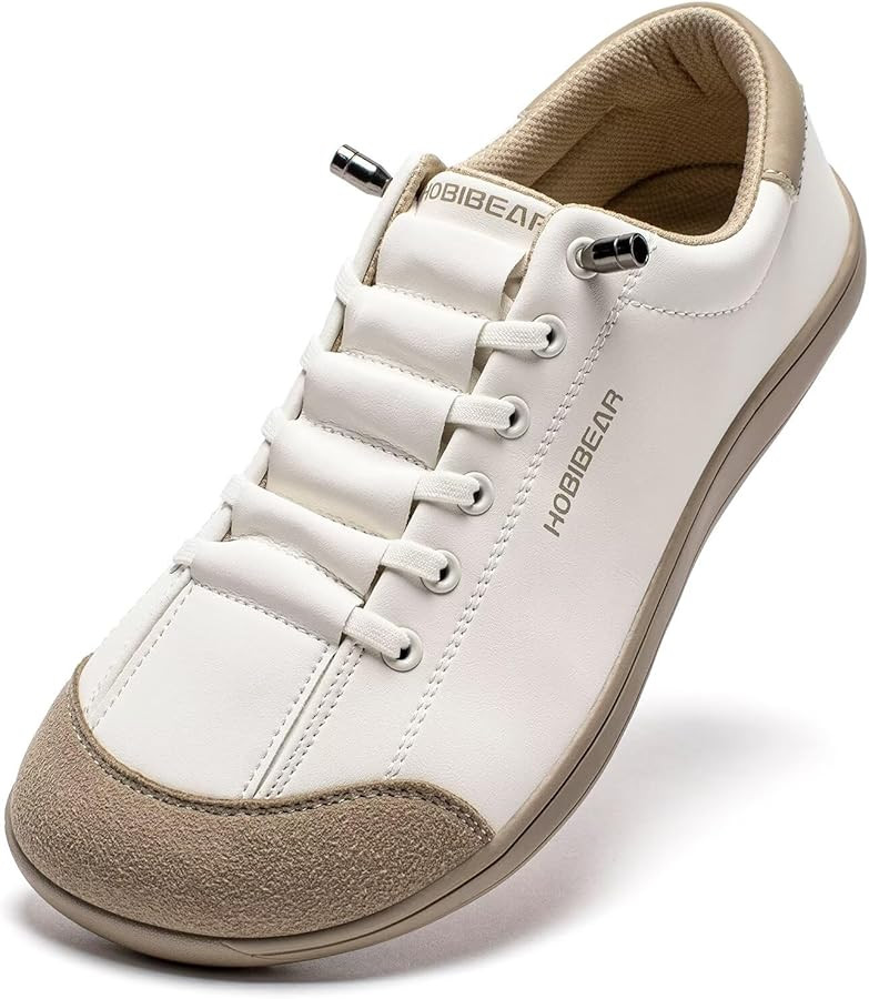 HOBIBEAR Leather Barefoot Shoes Lightweight Wide Toe Box Zero Drop Slip-on Shoes for Women | Amazon (US)