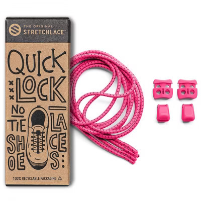 The Original Stretchlace Quick Lock No-Tie Elastic Shoelaces – Pink Adjustable Shoe Laces (1 Pair) | Target