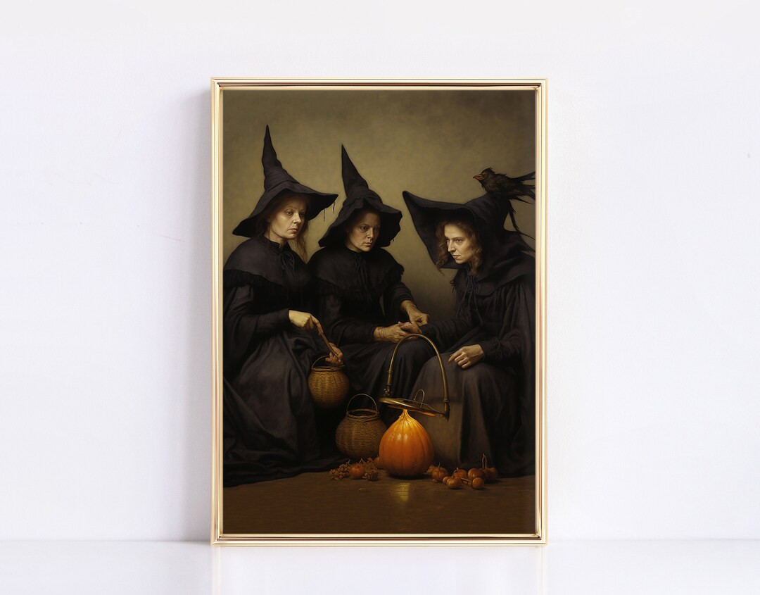 Vintage Halloween Print Dark Academia Three Blind Witches Fall Print Halloween Decor Modern Vinta... | Etsy (US)