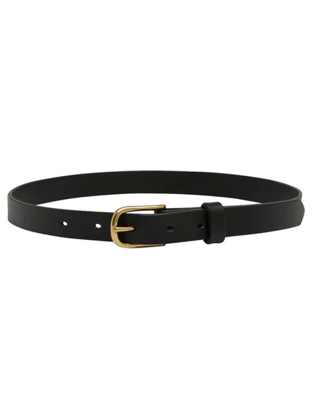 Classic Leather Belt - Black and Brass by SAINT | The UNDONE