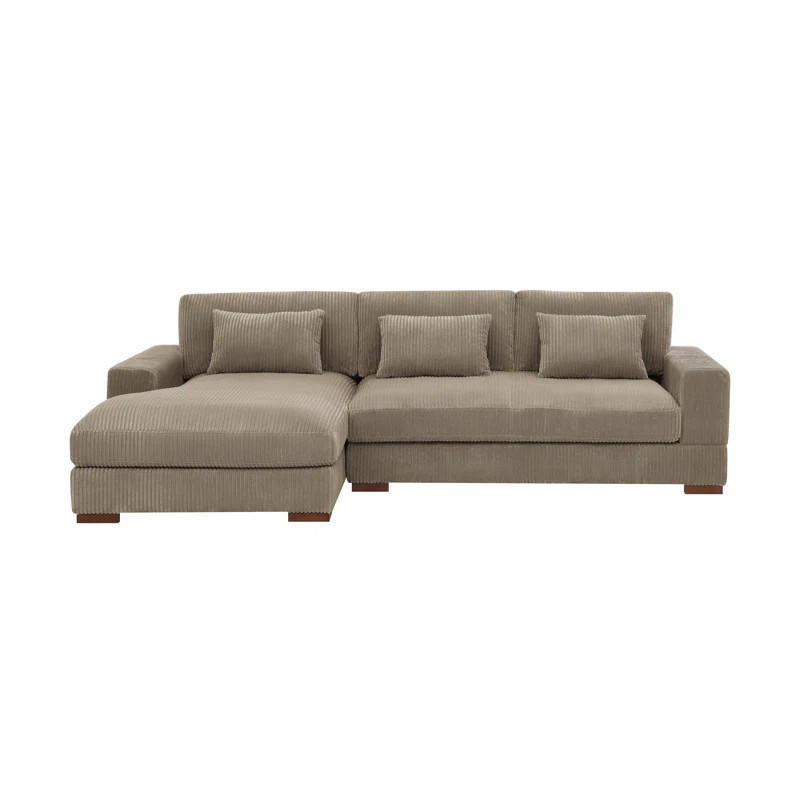 Latitude Run® Modern Corduroy Sectional Sofa With Chaise "& Reviews" | Wayfair | Wayfair North America