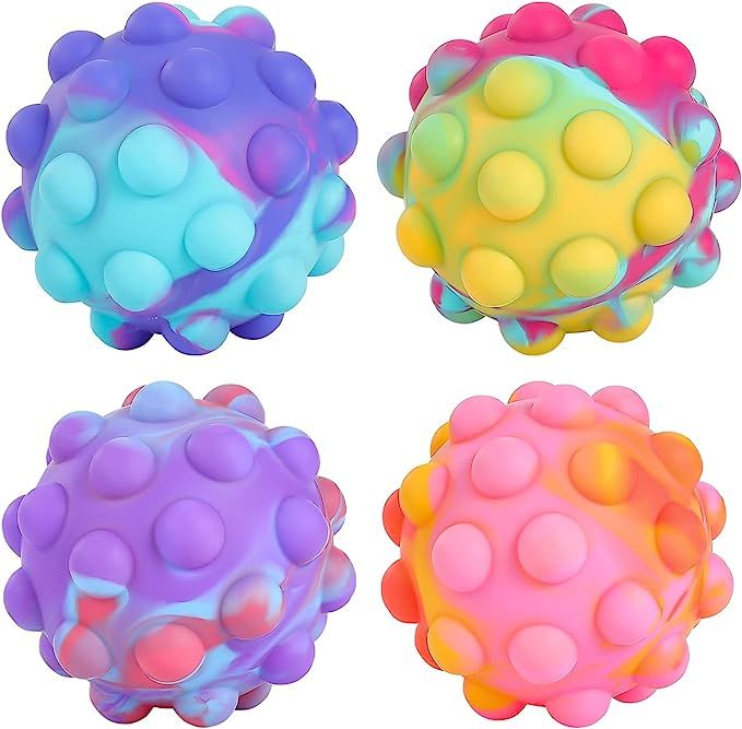 Pop Ball It Fidget Toys 4 PCS, 3D Squeeze Pop Ball Its Fidget Toy Fidgets Party Favors Easter Bas... | Amazon (US)