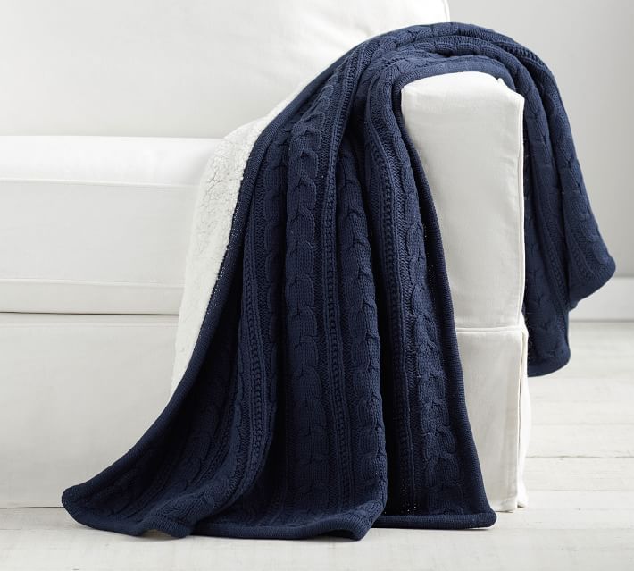 Cozy Cable Knit Throws | Pottery Barn (US)