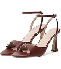 Susanny High Heels for Women Pointed Open Toe Strappy Chunky Block Heels Ankle Strap Stiletto Kit... | Amazon (US)