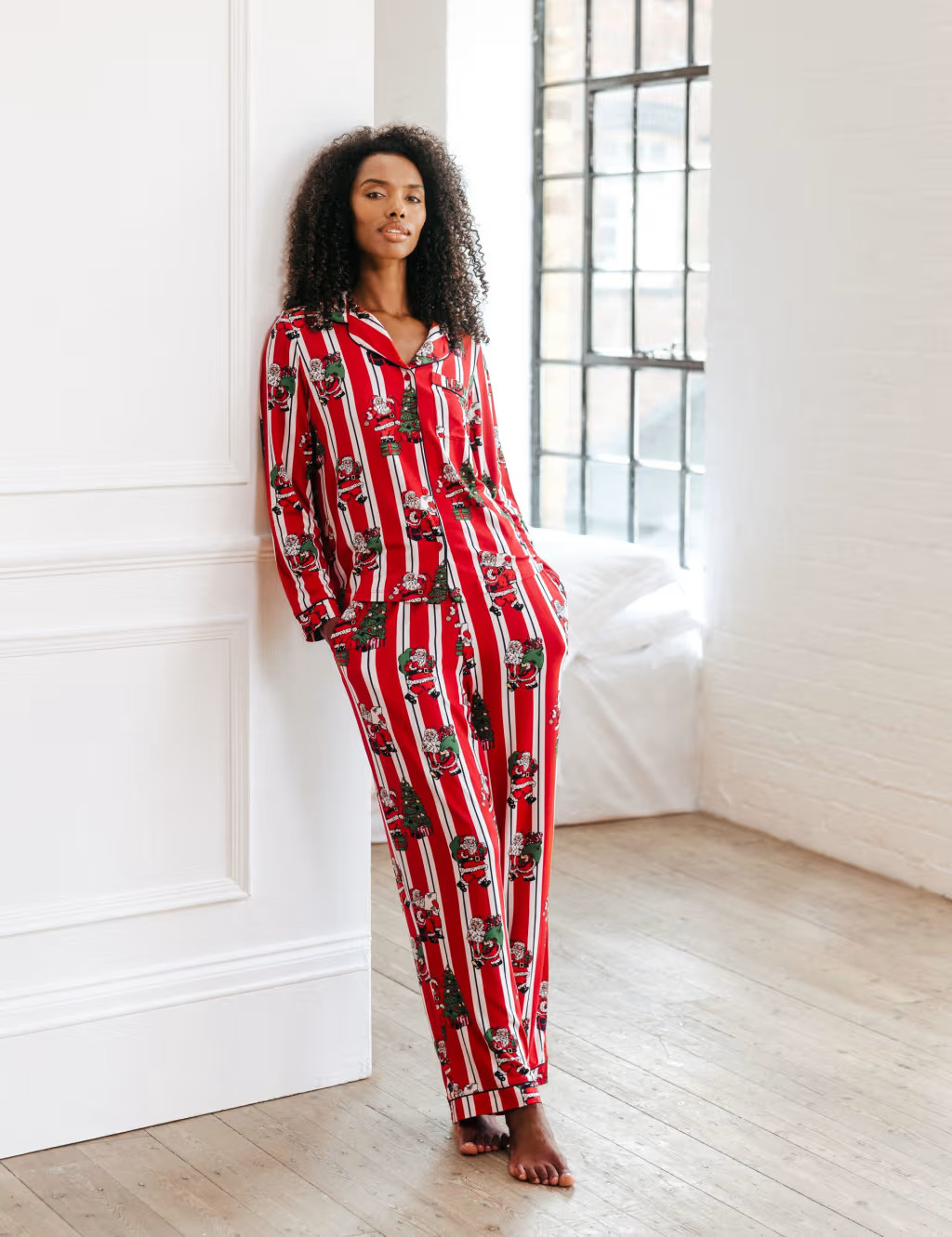 Candy Cane Festive Print Pyjama Set | Marks & Spencer (UK)