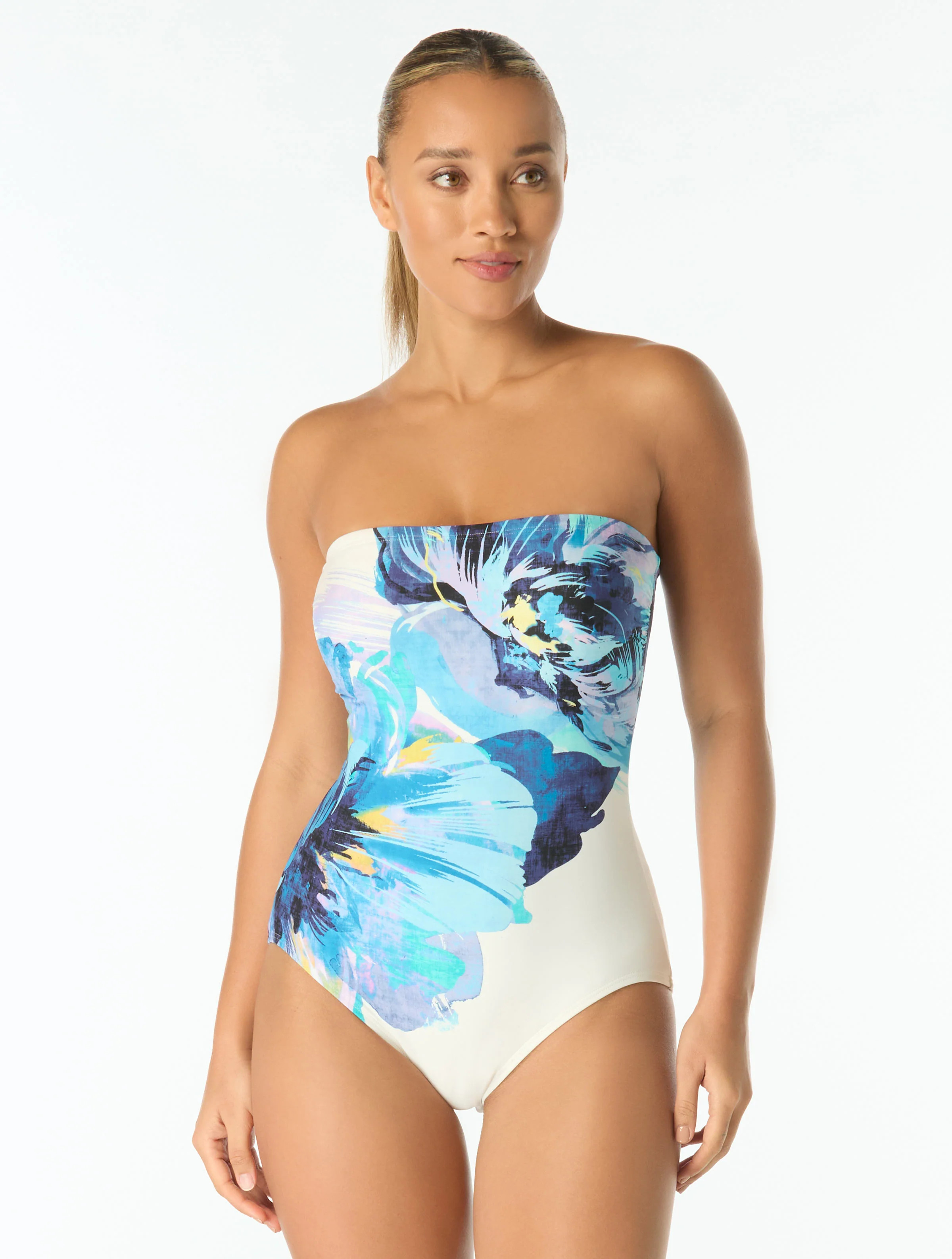 Carmen Marc Valvo Underwire Bandeau One Piece Swimsuit - Garden Party | Beach2Ocean