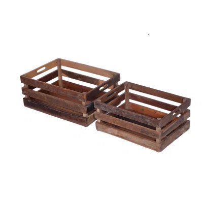 Solid Wood Crate (Set of 2) with Natural Finish | Wayfair North America