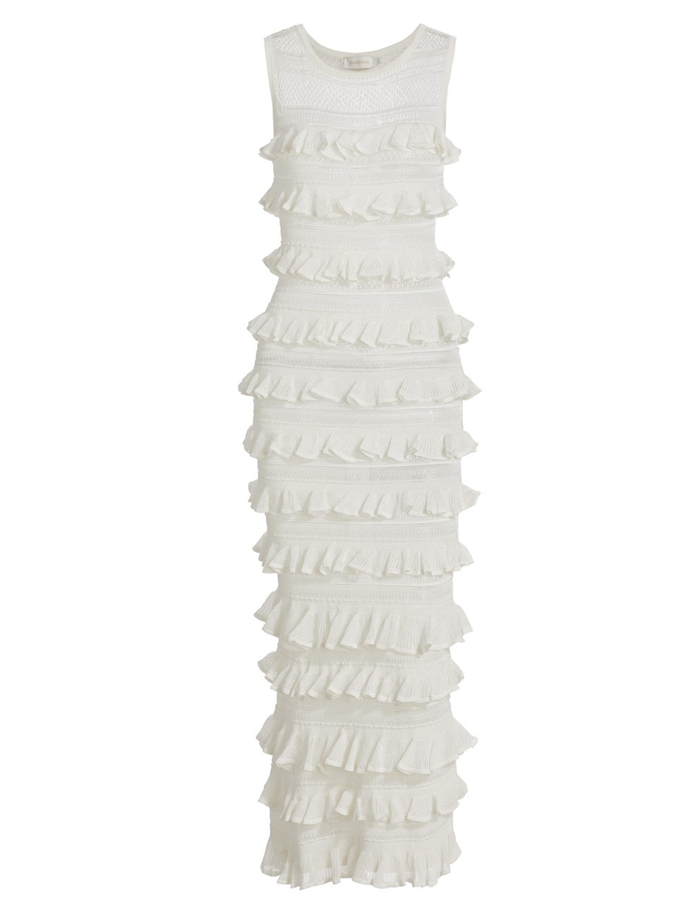 Women's Wonderland Frill Knit Midi-Dress - Parchment - Size 6 - Parchment - Size 6 | Saks Fifth Avenue