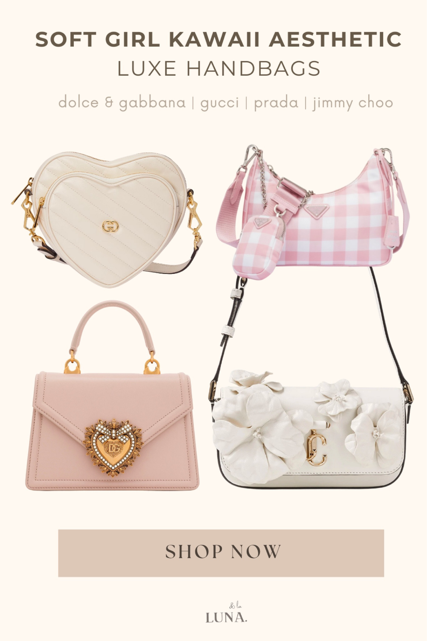 Soft Girl Kawaii Aesthetic Luxury Handbags

Get ready to fall in love with luxury handbags that perfectly embody an adorable style! From pink pastel hues to plush textures, these handbags are the epitome of sweetness and sophistication. Whether you're strolling through the city or attending a glamorous event, these bags add a whimsical touch to any outfit. Say hello to your new favorite accessory and embrace the charm of luxury soft girl kawaii handbags – because who says you can't be cute and chic at the same time? 💖 #SoftGirl #KawaiiAesthetic #LuxuryFashion #HandbagLove #FashionInspo #PastelVibes #GlamorousStyle #AccessorizeInStyle #CuteAndChic

#LTKSpringSale #LTKGiftGuide #LTKitbag