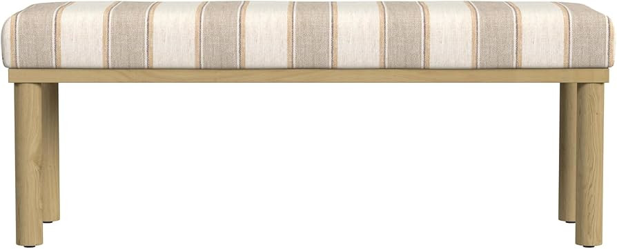 HomePop Oslo Decorative Bench -Wide Tan Stripe | Amazon (US)