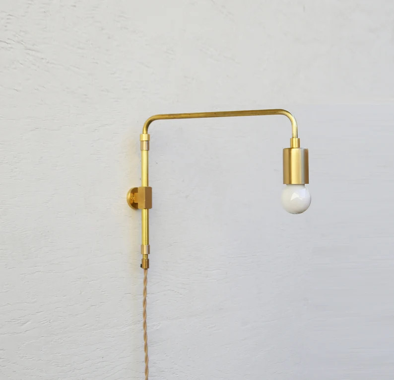 Swing Arm  Wall Sconce, Plug-in Swing Sconce, Swing Arm Wall Lamp | Etsy (US)