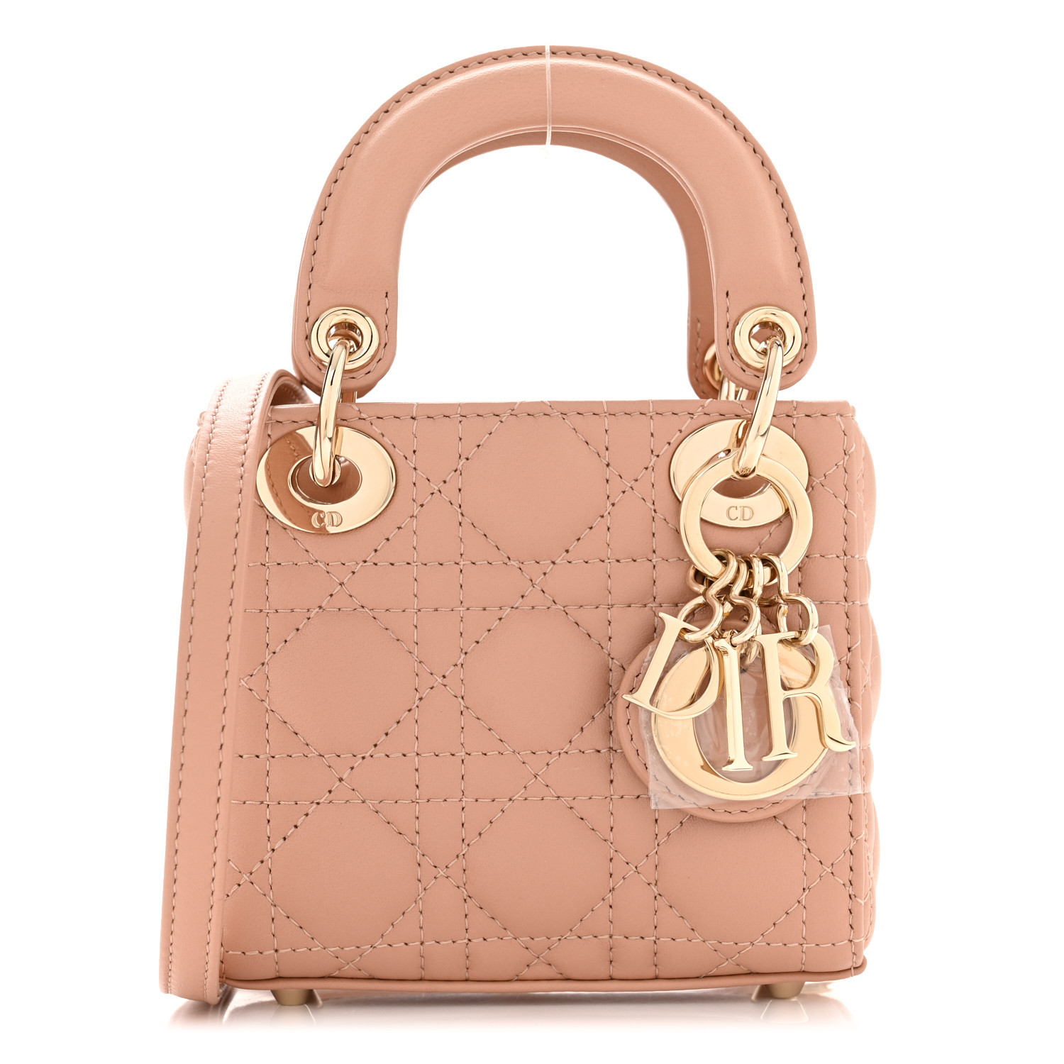 Lambskin Cannage Micro Lady Dior Rose Des Vents | FASHIONPHILE (US)
