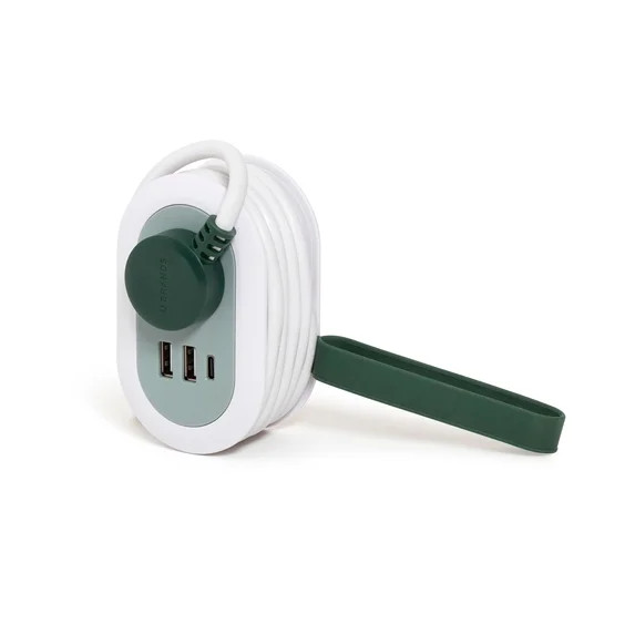 U Brands 5-Port Portable Power Strip with USB-A & USB-C, 4ft Cord, Sage Green | Walmart (US)